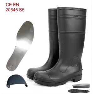 China Rubber S5 Industrial Safety Gumboots Pvc Gum Boot Anti Smash wholesale