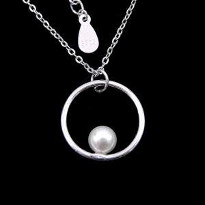 China Circular Shape Silver Pearl Necklace Real 925 Silver Customized Natural Pearl Bulk on sale