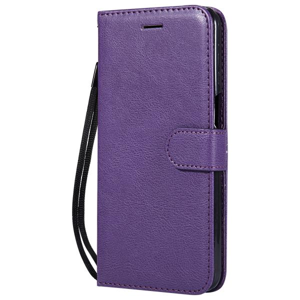 Moto Z3 Play Pure Color Leather Wallet Protective Case with Card Slots