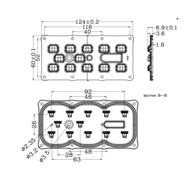 147*72 Degree Angle Power Led Lens 10+2 Led Lens Array For 3030/3535/5050 Leds