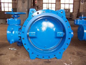 China Big Size Double Flanged Butterfly Valve With Gear Box And Lever Operator wholesale