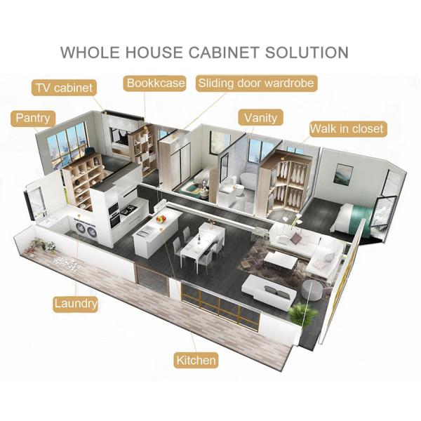 Carcass Material E1 Particleboard Shaker Kitchen Cabinets with Solid Wood and Marble