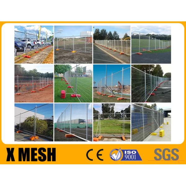 3.0mm Heavy Duty Galvanized Temporary Netting Fence With Concrete Block Base
