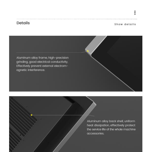 23.6" IP66 Waterproof High Brightness Industrial Touch Screen Panel PC All-In-One Tablet Industrial Computer