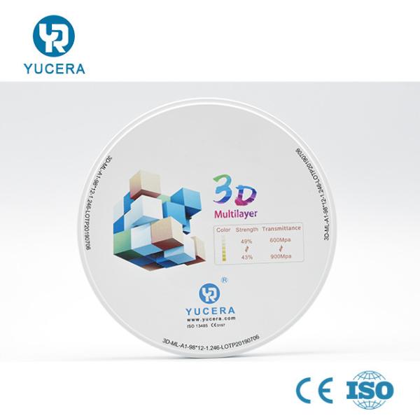 China 3D Multilayer Translucent Zirconia Blocks CE ISO FDA Certificated on sale