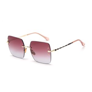 Buy cheap UV400 Gradient Rimless Sunglasses Fashion Rivets Square Polarized Sunglasses from wholesalers