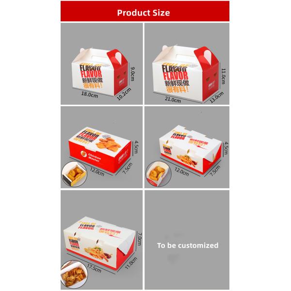 Small Cube Fried Chicken Takeaway Kraft Paper Snack Boxes With Window