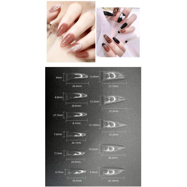 500PCS Half Cover False Nails Tips ABS Natural 11 Sizes Lady French Acrylic Artificial Tip