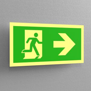 Self Luminous Emergency Photoluminescent Exit Signs Code Custom