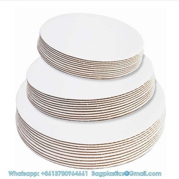Sturdy Round Cake Boards 8 ,10, 12 Inch, Gold Cardboard Cake Circles Plate Scalloped Base 3 Size Cake Base 4 6 8 10 12 14 Inch Corrugated Round