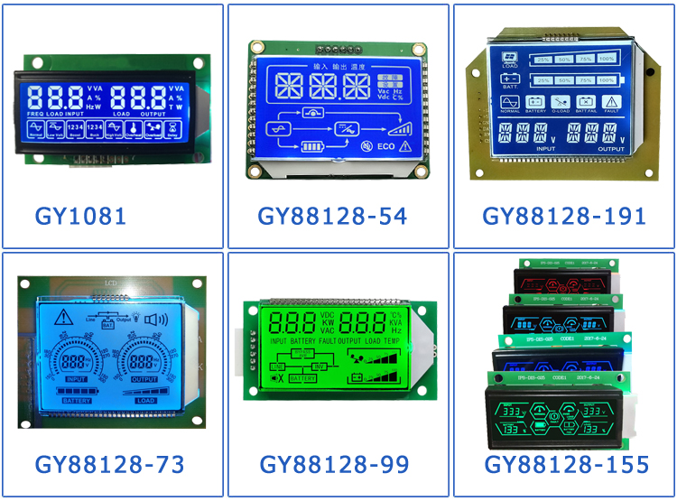 Lcd Genyu Monochrome Cob Design TN/HTN/STN/FSTN Display Modules 7 Segment Lcd Board 76*58 mm Display Size and Green LEDs