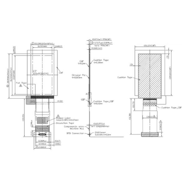 Pin definition diagram for OLED display