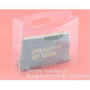 China Promotion Transparent Clear Shopping Pvc Bag With Custom Print Nylon & PVC Material Combined Custom Tote Bag Shopping Ba on sale