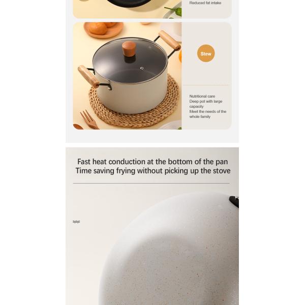 Medical Stone Ollas Cast Iron Cookware Set Non Stick Modern Design Style