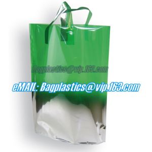 CLEAR FROSTED SOFT LOOP SHOPPER BAG,Soft Loop Handle Plastic Bag OEM Plastic