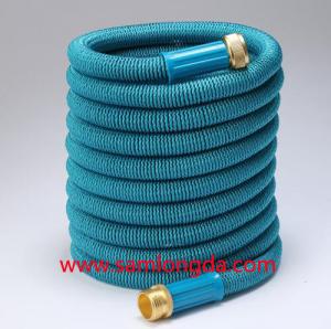 China 2017 Expandable Garden hose,50FT Best garden hose with brass quick coupling, green color expanding water hose on sale