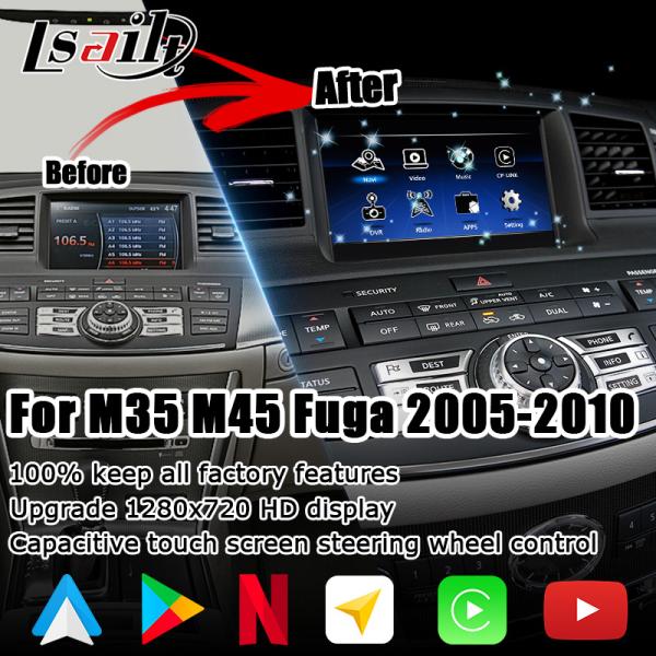 Infiniti M35 M45 Nissan Fuga HD multi finger touch screen upgrade carplay android auto video interface