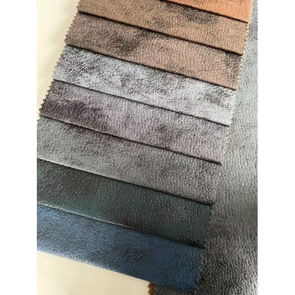 100% Polyester Leather Sofa Fabric Water Resistant Soft Leather Material