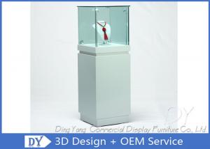 China OEM Square White Glass Jewelry Display Cases / Lockable Jewellery Display Cabinet wholesale