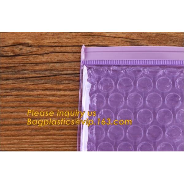Promotional inner package shipping slider bubble bag,Plastic clear bubble bag with zip lock slider zipper bagease pack