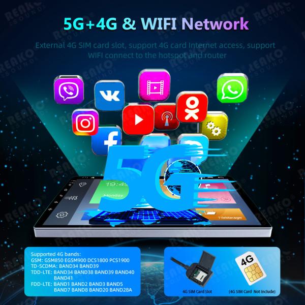 5G Wifi Carpay Android DSP Car Stereo AM FM RDS 9'' QLED Touch Screen Car Radio