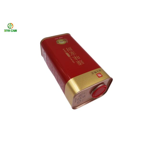 Custom Printed Rectangular Metal Tin Can Metal Tinplate Container For Olive Oil with Plastic Lid