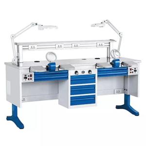 China Two People Dental Lab Bench 850mm Dental Laboratory Work Benches With Suction wholesale