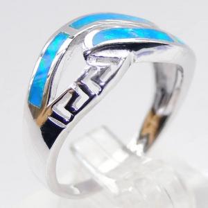 China Sterling Silver Wholesale Jewelry Greek Blue Lab Opal  Wedding Ring Synthetic Opal Jewelry on sale