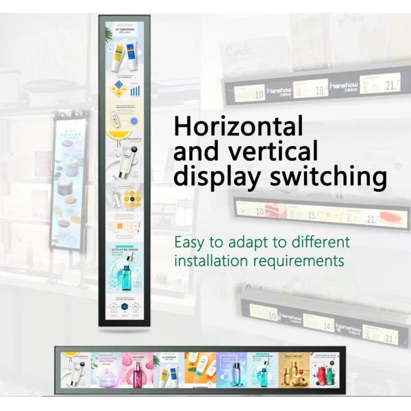 Stretched LCD Screen 37" Bar Type Advertising Display for Metro Station, Supermarket, Mall