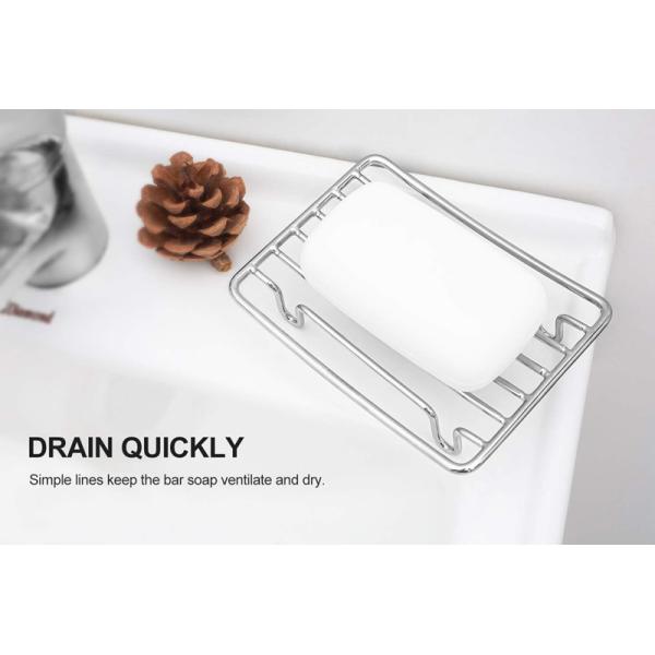 Stainless Steel Rust Proof Self Draining Bar Soap Dish Holder for Shower Bathroom