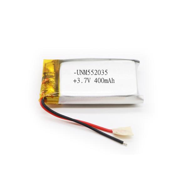  3.7V Rechargeable Lithium Ion Polymer Battery 552035 400mAh Li Po Battery for Wireless Device