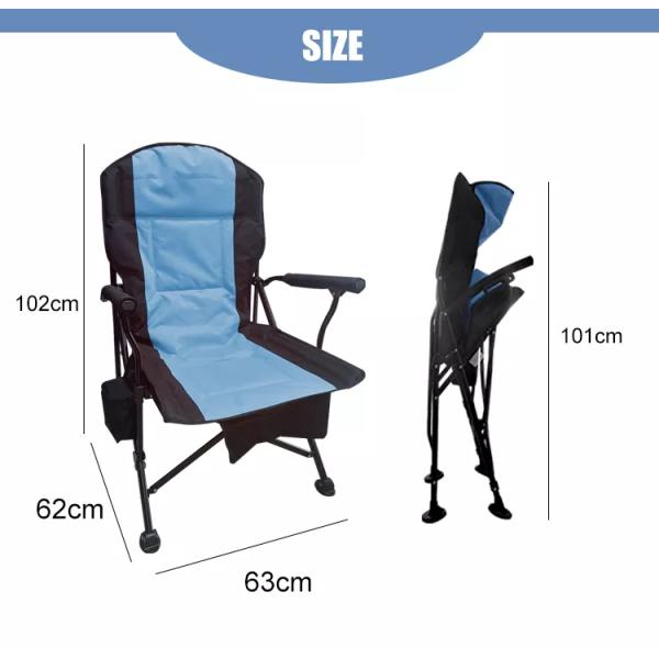 Outdoor Portable Foldable Beach Chair Oxford Cloth Camping Fishing Zip Pocket