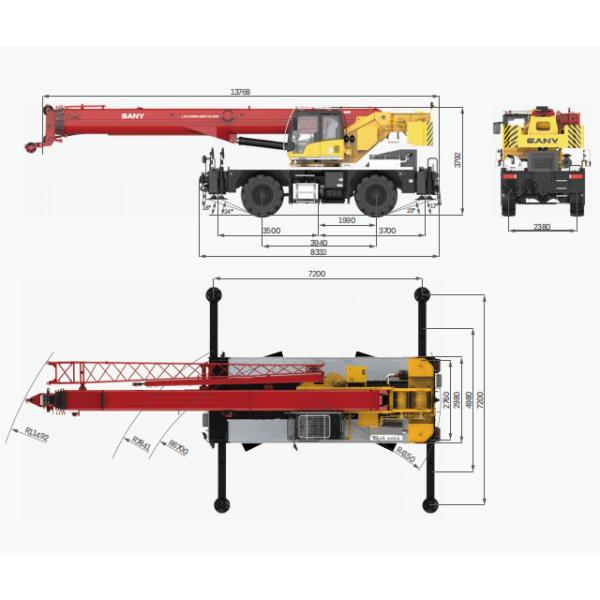 2023 Model Hydraulic Rough Terrain Crane Used Off Road Crane Sany SRC50T