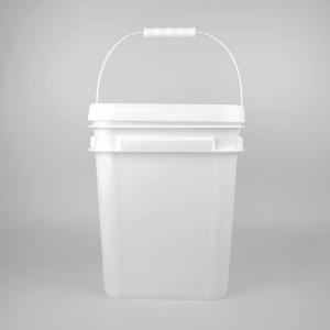 China 5 Gallon 20L Square Red Pail Food Grade Pp Large Plastic Buckets With Lid wholesale