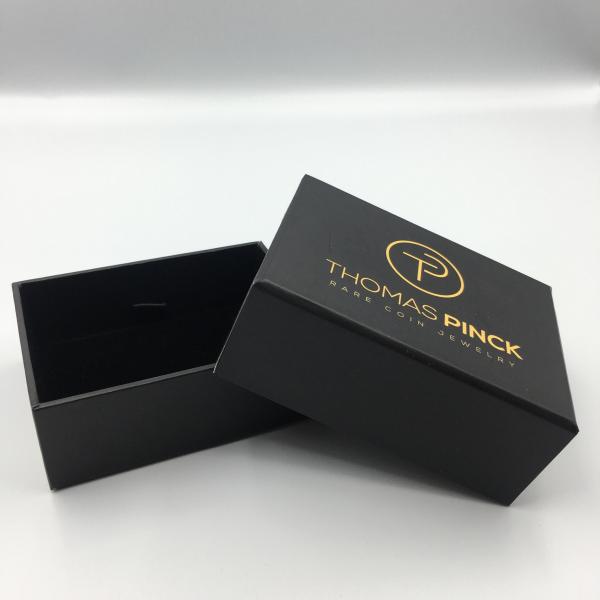 Black 2mm Cardboard Jewelry Gift Box PMS Luxury Ring Rigid Small Paper Cosmetic Packaging
