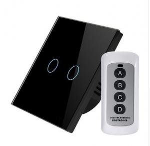 China EU Standard Remote Switch, 220~250V Wall Light Remote Touch Switch 2 gang 1 way on sale