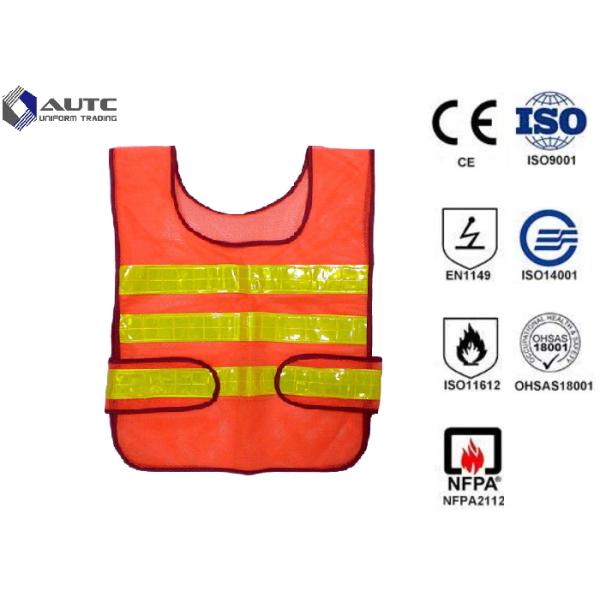 Glistening Safety Reflective Jacket , Security Safety Vest Warning Loop Closed
