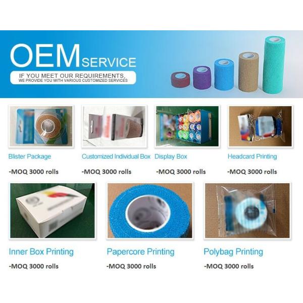 Delicate colors nonwoven cohesive elastic bandage, Extra strong porous custom print nonwoven cohesive bandage hospital t