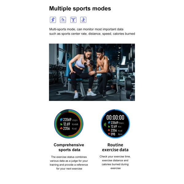 1.39inch 454x454 HD IP68 Waterproof ECG DT Smart Watch for Heart Rate Sport