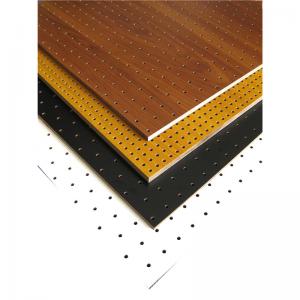 China MDF Perforated Wood Acoustic Panels Auditorium Sound Insulation Wooden Board wholesale