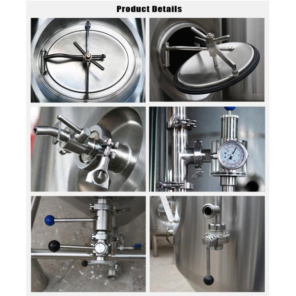 PT100 Stainless Steel BBT Bright Beer Tank With Spraying Clean Ball