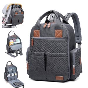 China 23L Embroidered Large Capacity Diaper Bag Backpack 0.9kg wholesale