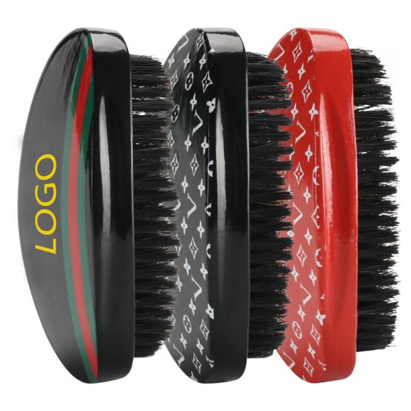 Ergonomic Custom 360 Wave Brush Wooden Bristle Hair Brush For Men'S Hair Grooming
