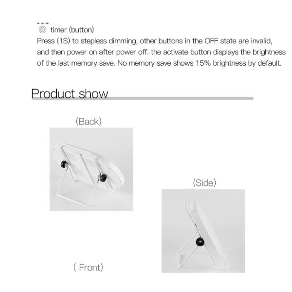 High Luminosity SAD Therapy Lamp for Seasonal Affect Disorder with 3 Different Intensity Levels and UV Free GK-GQ-L1