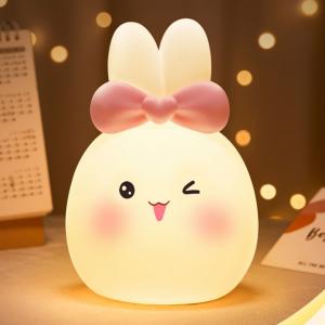 China Pat Star Projection Lamp Sugar Milk Rabbit Silicone Night Light Birthday Gift wholesale