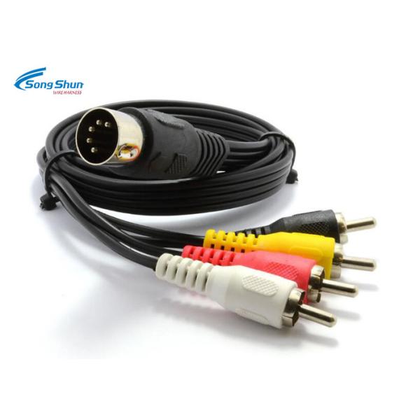 Digital Video Audio Cable Cord Component Adapter RCA Plug Sound Bar 5 Pin Mini Din To 3 Rca Cable