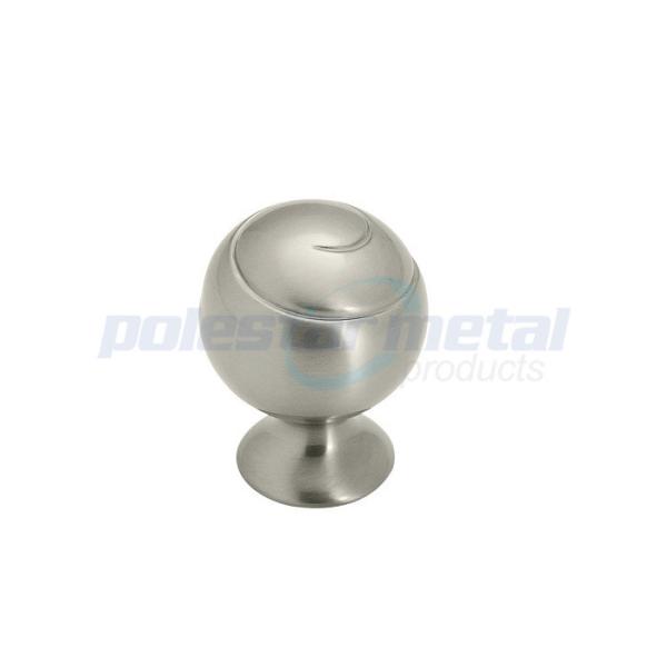 Black Antique Round Cabinet Knob 1 1/8" Brushed Nickel Zinc Alloy
