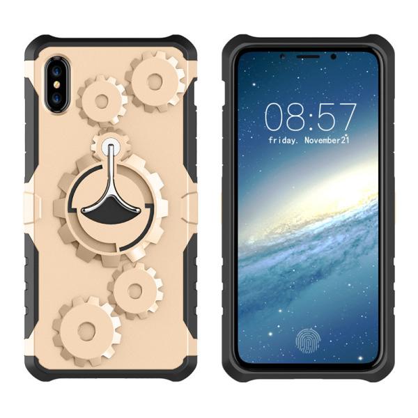 TPU and PC 2 in 1 Kickstand Finger Ring Holder gear Case For IphoneX 8 plus 7 6s armband shockproof sports Phone Cover
