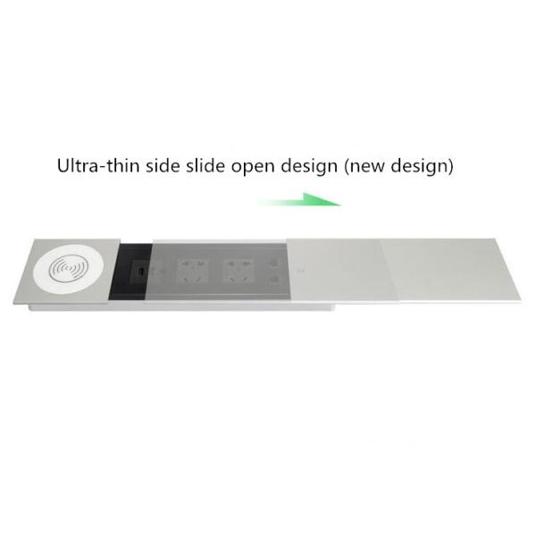 Aluminum Alloy Conference Table Socket Multimedia Information Box , Multi - Function Wireless Desktop Socket