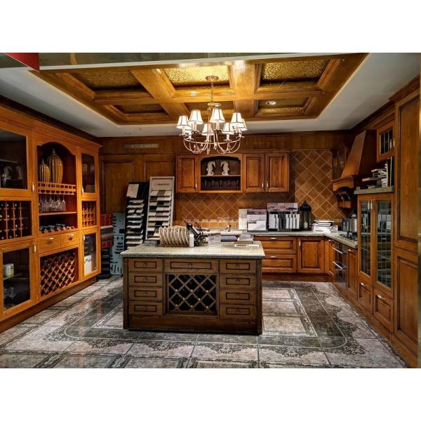 Fadior Warm Wood Grain Cellar Wine Storage System With Gold Handles